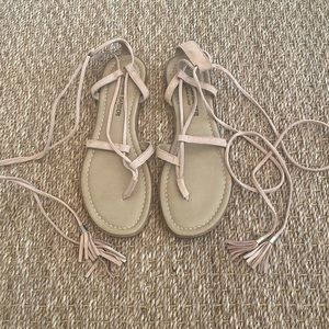 Barbara Barbieri Italian Lace Up Suede Sandals